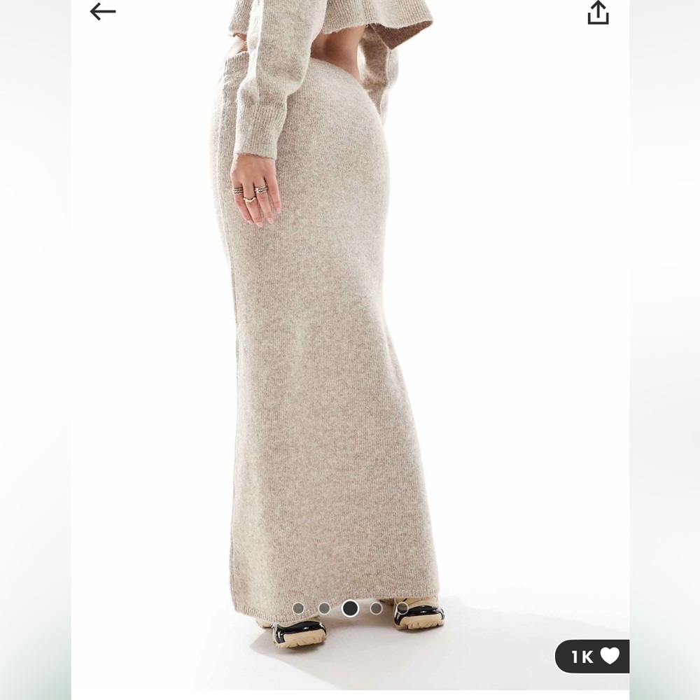 ASOS Beige Knit Maxi Skirt